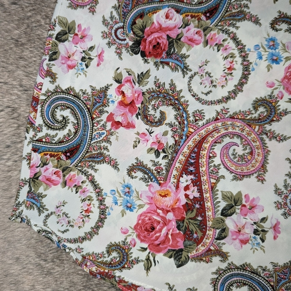 Victoria's Secret Gold Label Vintage Slip Paisley Print Floral Lace Small - Picture 5 of 6